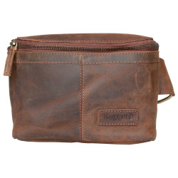 Kožená malá taška Lozano přes rameno nebo na pásek z pevné kůže s látkovou podšívkou