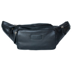 Kožená ledvinka Kabana z pevné kůže s pěti kapsami s látkovou podšívkou