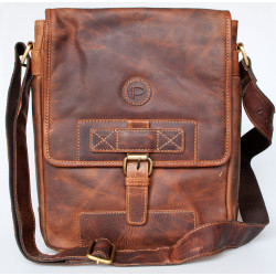 Velká pánská taška Pedro z pevné kůže s popruhem přes rameno