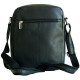 Střední pánská taška z měkké černé kůže s popruhem přes rameno