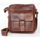 Menší pánská taška z pevné kůže s popruhem přes rameno