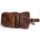 Malá pánská taška Green Valley z hnědé kůže s látkovou podšívkou, s poutkem za pásek a popruhem přes rameno