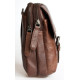 Malá pánská taška Green Valley z hnědé kůže s látkovou podšívkou, s poutkem za pásek a popruhem přes rameno ROZBALENÁ