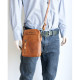 Malá pánská taška Green Valley ze světle hnědé kůže s poutkem za pas i popruhem přes rameno
