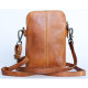 Malá pánská taška Green Valley ze světle hnědé kůže s poutkem za pas i popruhem přes rameno