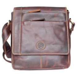 Středně velká pánská kožená taška Pedro s popruhem přes rameno - ROZBALENÁ