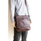 Středně velká pánská kožená taška Pedro s popruhem přes rameno - ROZBALENÁ