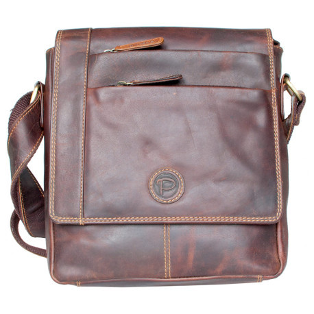 Středně velká pánská kožená taška Pedro s popruhem přes rameno