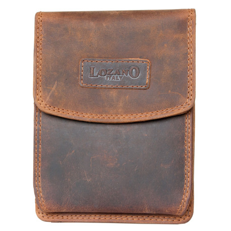 Kožená taštička Lozano na pásek nebo přes rameno z pevné kůže s látkovou podšívkou