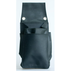 Černá kožená unisex kapsa na číšnickou peněženku - kasírku k zavěšení za opasek