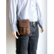 Prostorná kožená taštička Bull Burry na pásek nebo přes rameno z pevné kůže s látkovou podšívkou