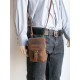 Prostorná kožená taštička Bull Burry na pásek nebo přes rameno z pevné kůže s látkovou podšívkou ROZBALENÁ