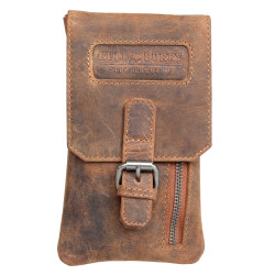 Kožená taštička Bull Burry na pásek nebo přes rameno z pevné kůže s látkovou podšívkou VYBALENÁ