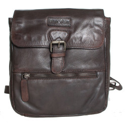 Kožený baťůžek Green Valley na nošení na zádech nebo přes rameno z měkké prané kůže s látkovou podšívkou
