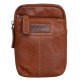 Malá pánská taška Lozano ze světle hnědé kůže s poutkem za pas i popruhem přes rameno