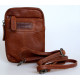 Malá pánská taška Lozano ze světle hnědé kůže s poutkem za pas i popruhem přes rameno