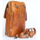 Malá pánská taška Green Valley ze světle hnědé prané olejované měkké kůže s poutkem za pas a popruhem přes rameno ROZBALENÁ