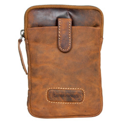 Kožená taštička Lozano jen přes rameno z pevné kůže s látkovou podšívkou VYBALENÁ