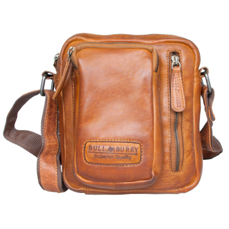 Menší kožená taška Bull Burry z měkké pravé kůže s popruhem přes rameno ROZBALENÁ